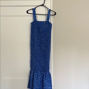 Blue Polka Dot Maternity Dress